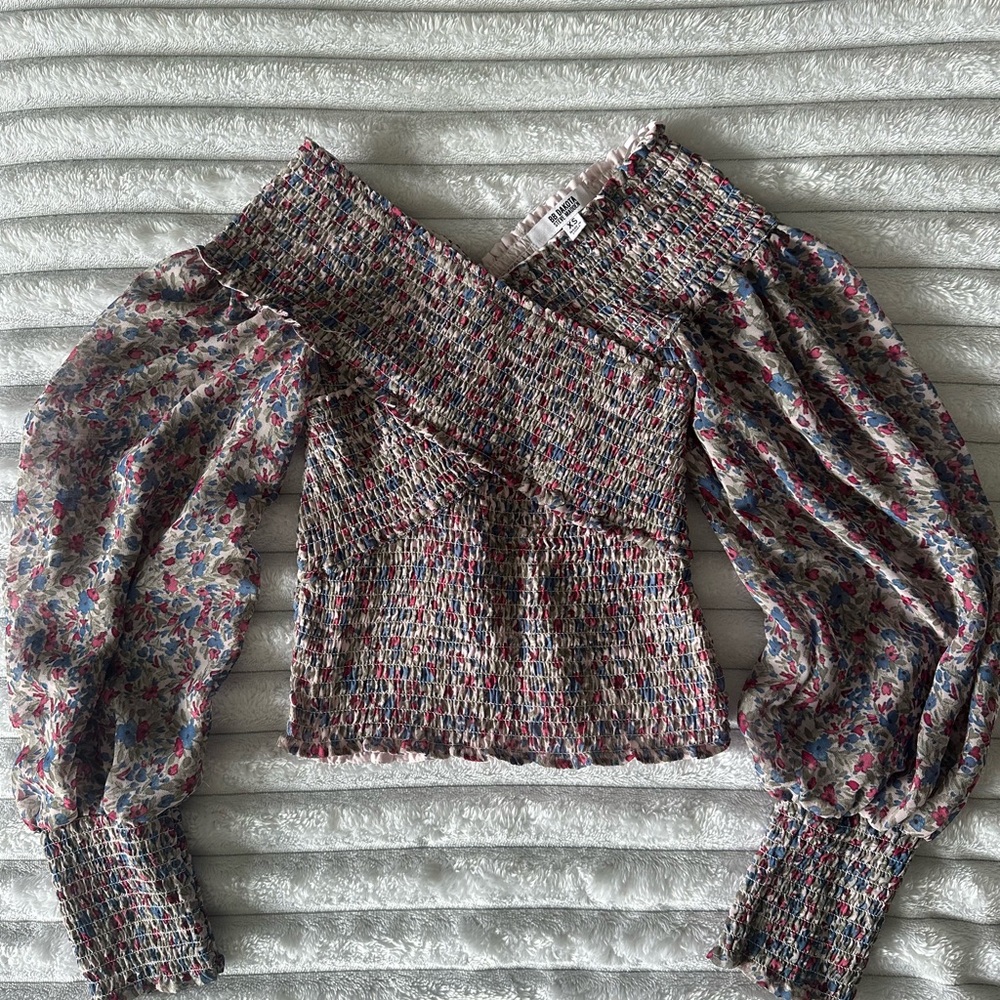 BB Dakota Multicolor Floral Smocked Blouse
